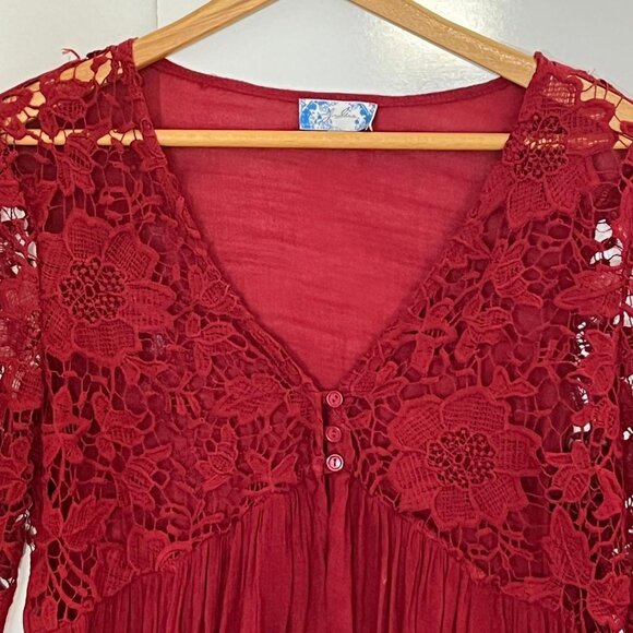 Rayon Crepe Lace Bell Sleeve - Picture 1 of 8